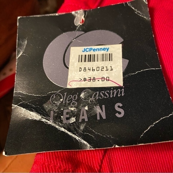 𝅺VINTAGE designer Oleg Cassini jeans in scarlet. NWT 5-pocket, high waisted. - Picture 5 of 8